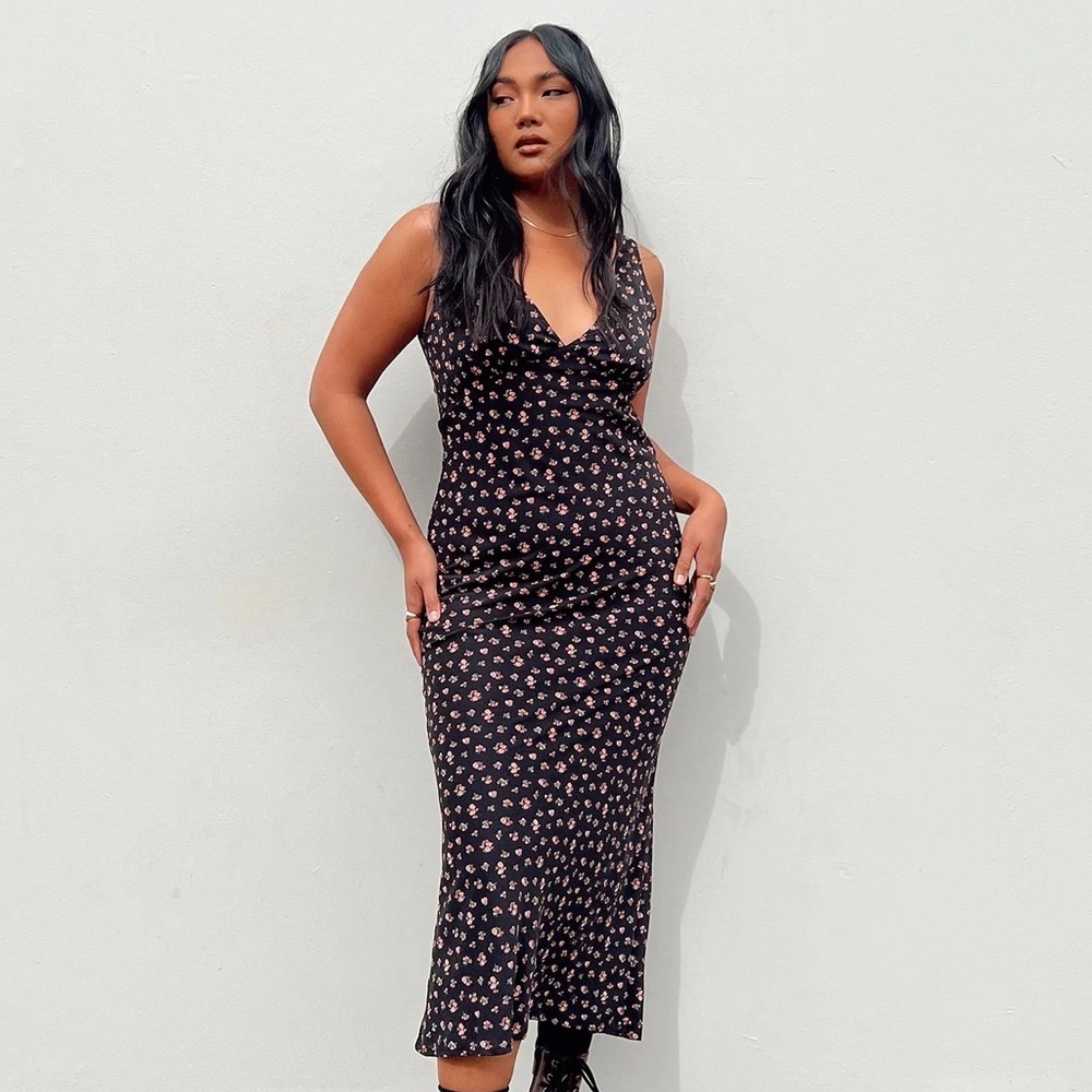 Princess Polly sariah midi dress black
